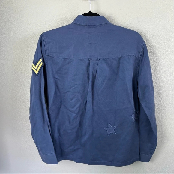 NWOT Rails Kato Military Shirt Jacket Tokyo Blue Patch Casual Women’s Medium - Picture 10 of 14